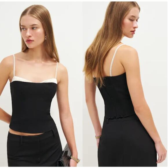 Reformation Charcoal and Cream Tank Top - Picture 2 of 7